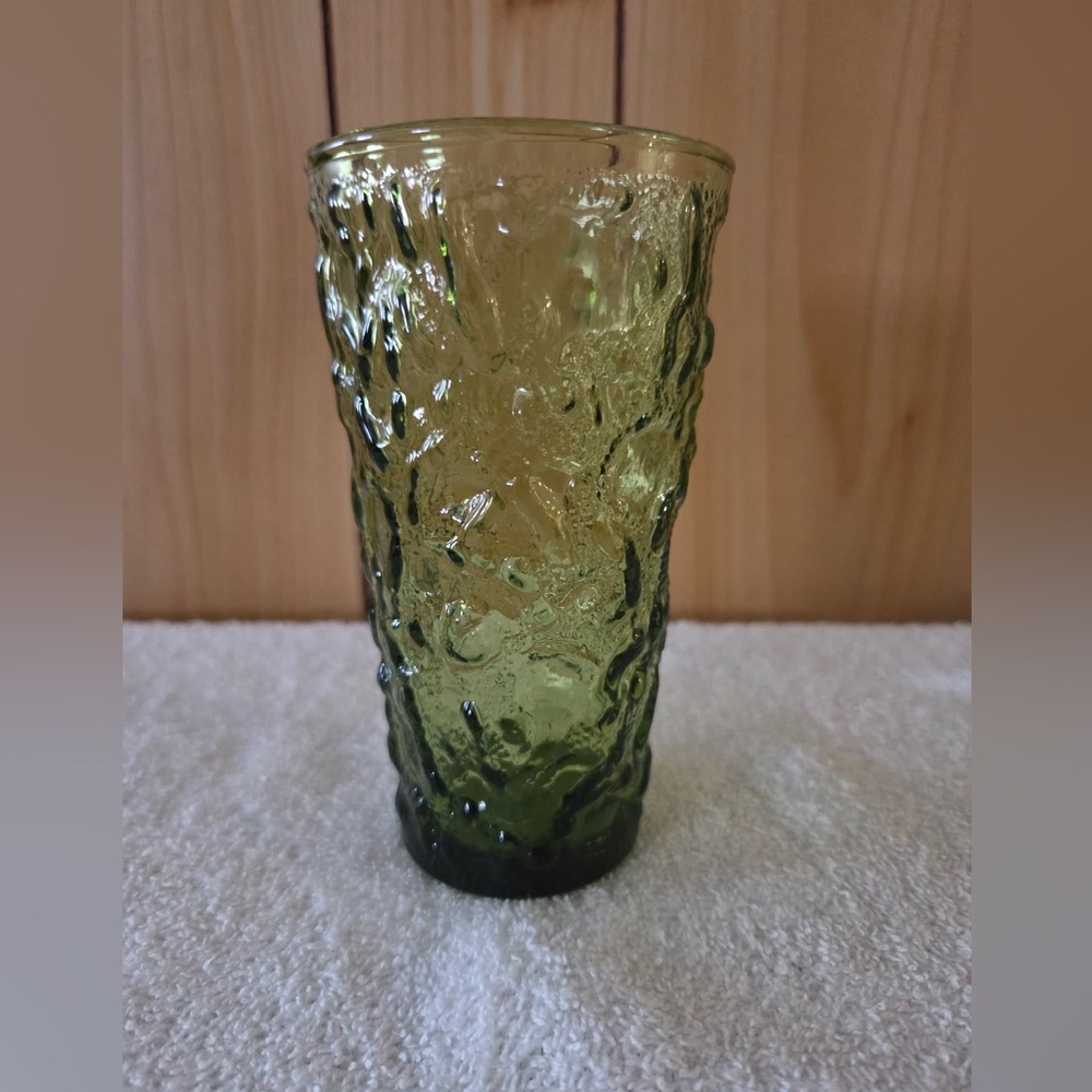 Anchor Hocking Lido Milano avocado green glass tumbler